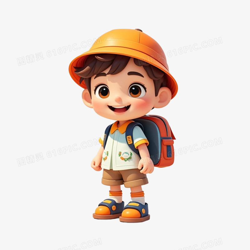 彩色卡通开学季小孩子免抠元素