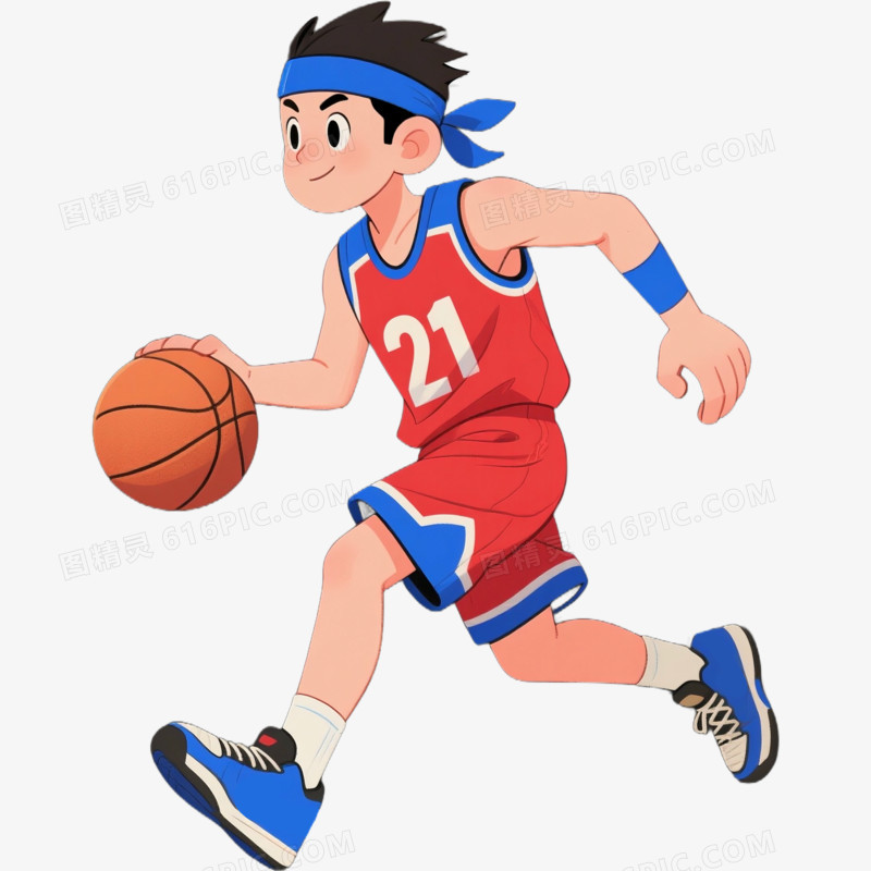 卡通手绘运动会篮球免抠元素