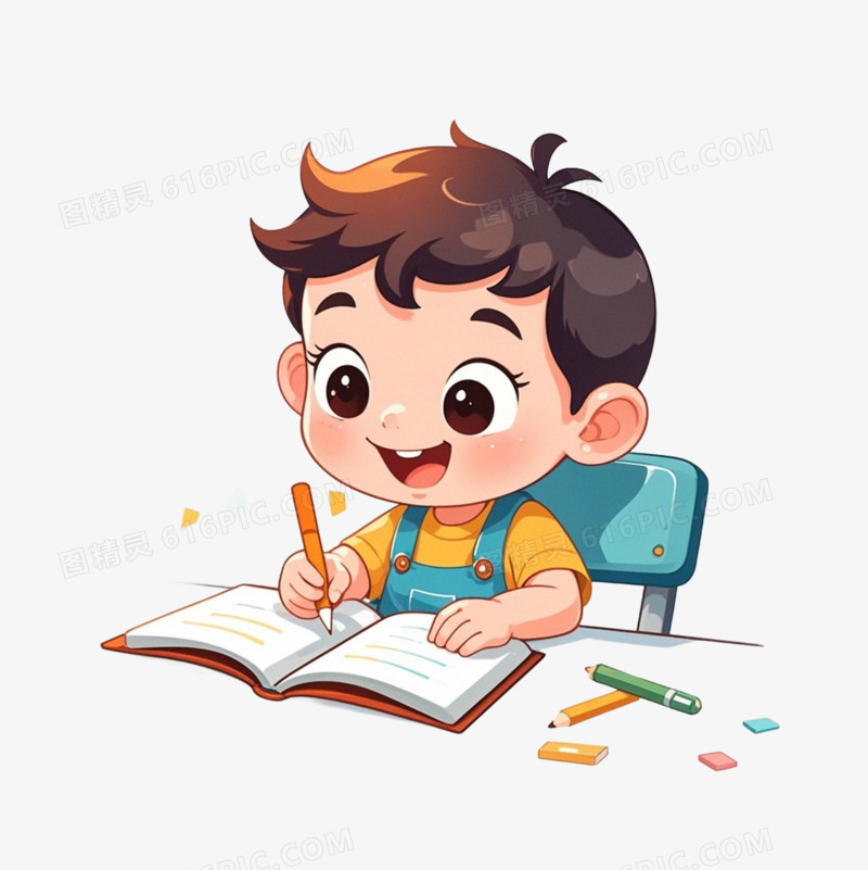 彩色卡通开学季小孩子免抠元素