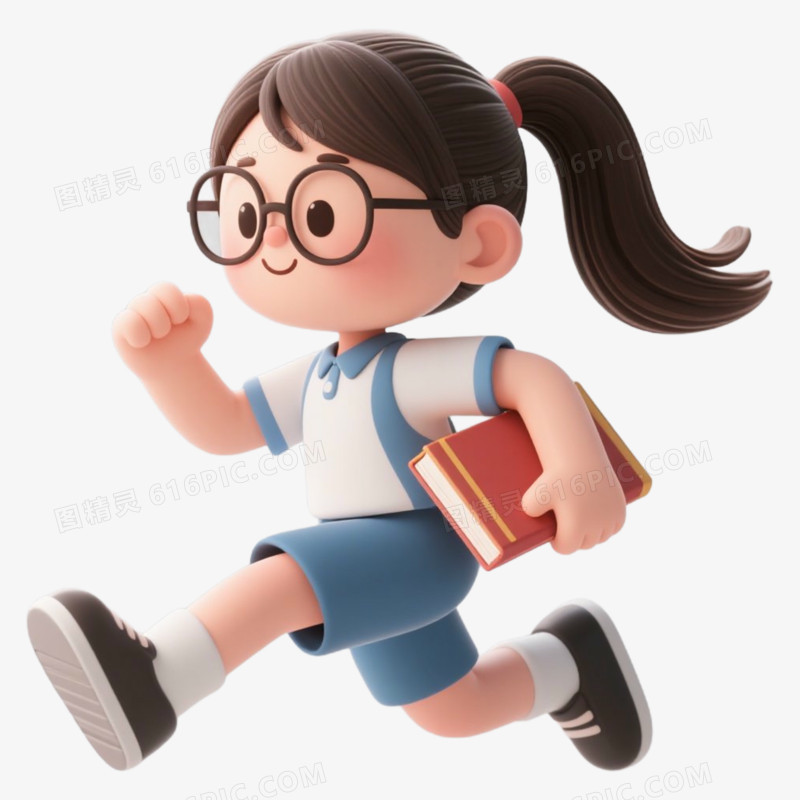 跑步上学开学季免抠元素