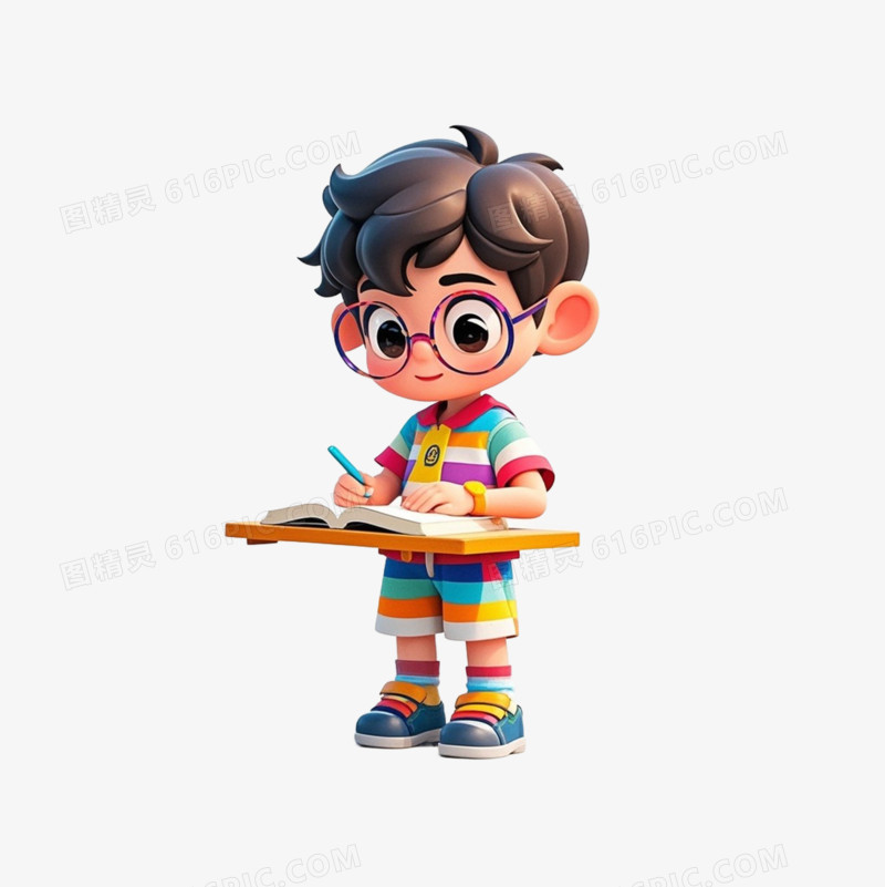 彩色卡通开学季小孩子免抠元素