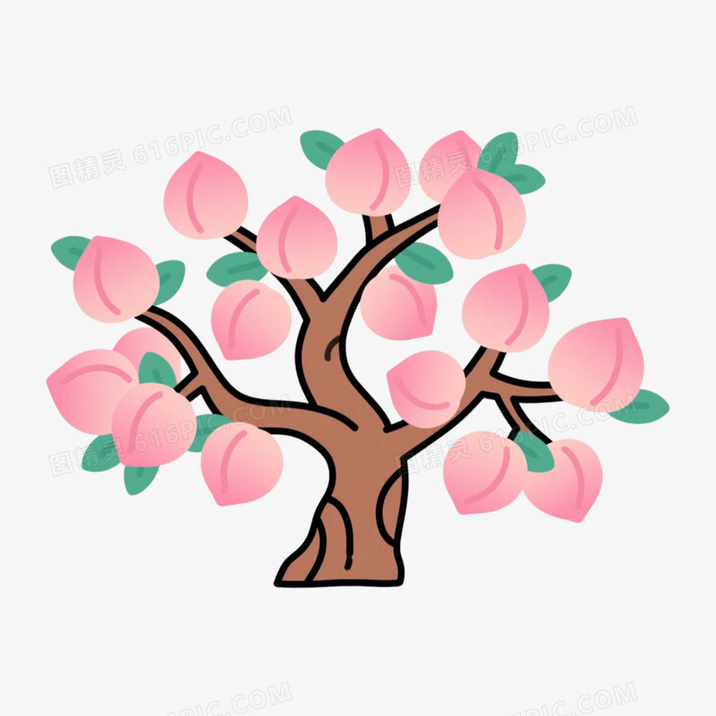 桃子树果树一棵树免抠元素