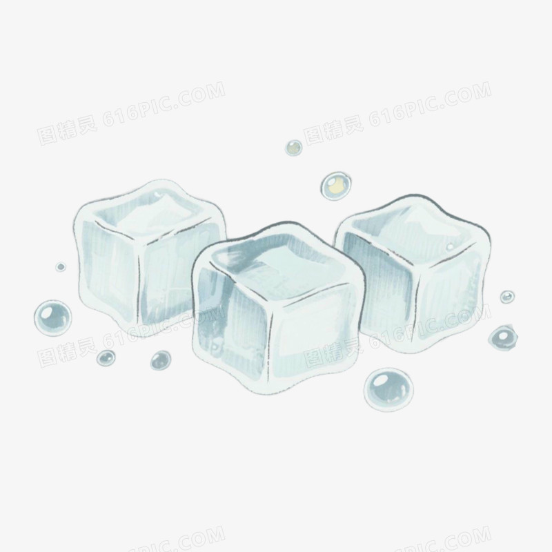 纯净冰块夏季食物免抠元素