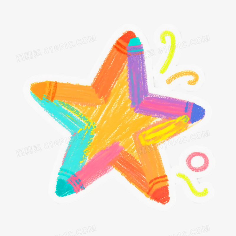 彩色简笔画小动物涂鸦免抠元素