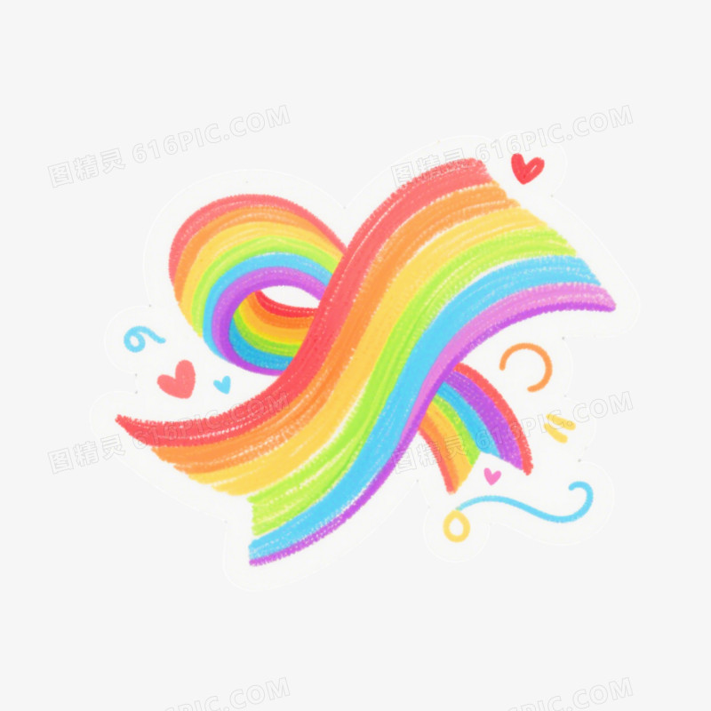 彩色简笔画小动物涂鸦免抠元素