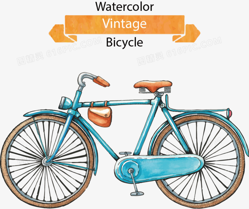 矢量手绘自行车