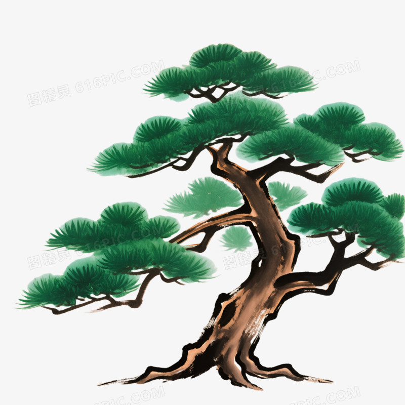 各类树的卡通画免抠元素