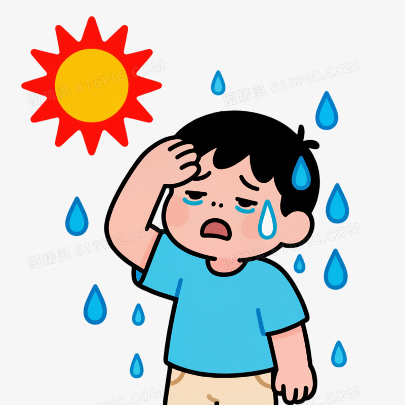 夏季防中暑免抠元素
