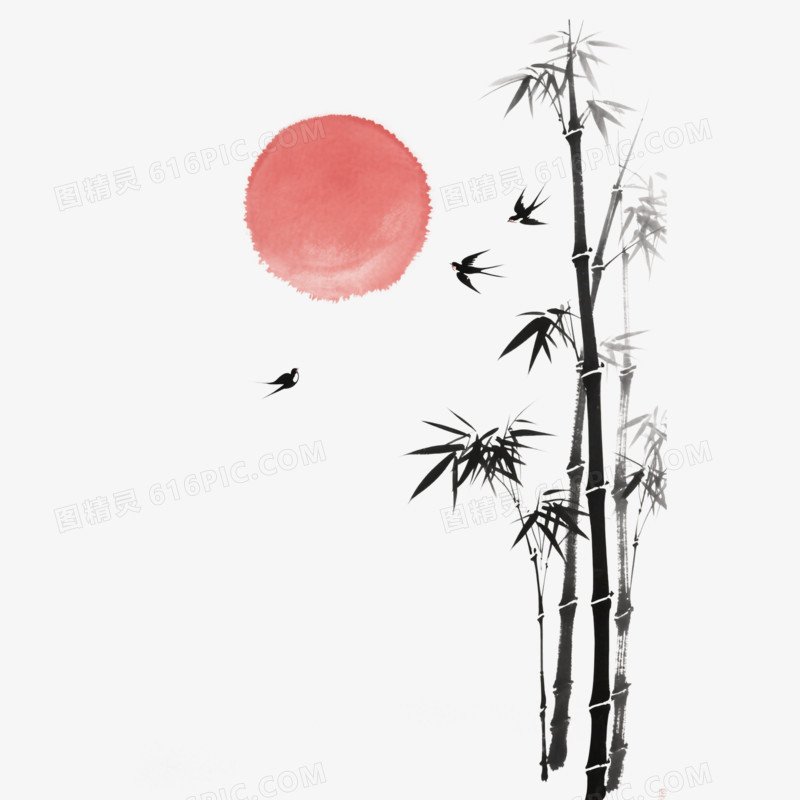 水墨风格中国风小场景免抠元素