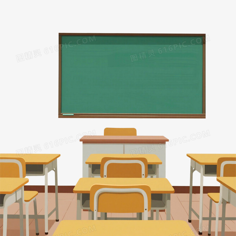 手绘插画风格教室免抠元素