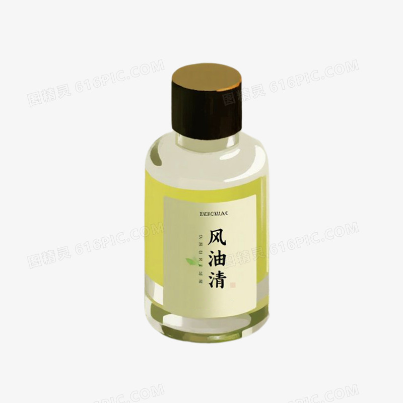 手绘插画风夏季防中暑风油精免抠元素