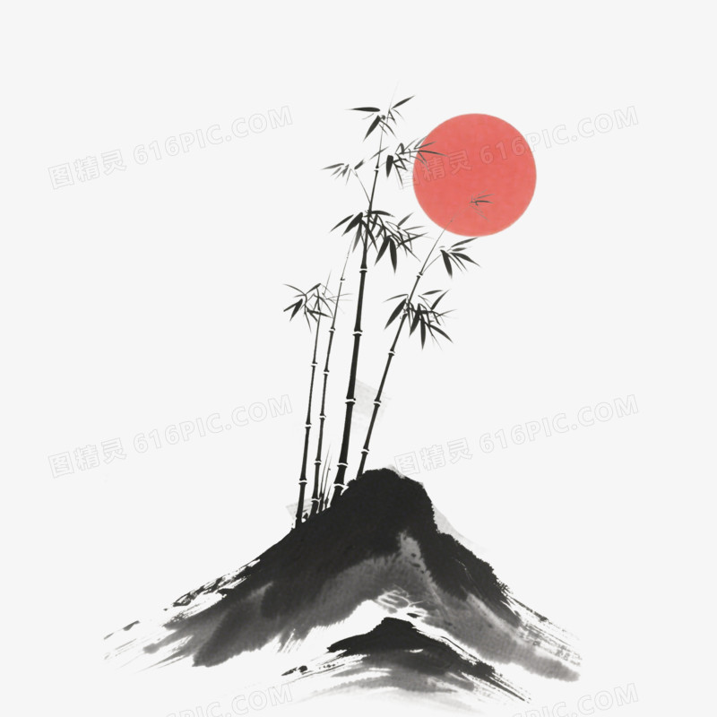 水墨风格中国风小场景免抠元素