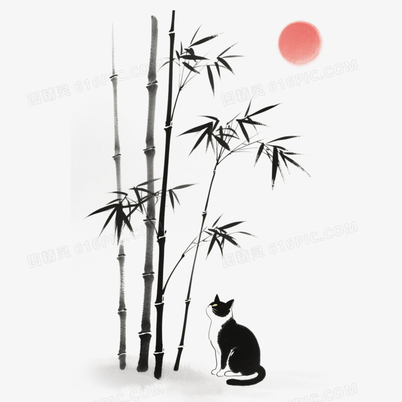 水墨风格中国风小场景免抠元素