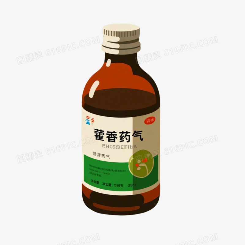 手绘插画风夏季防中暑藿香正气免抠元素