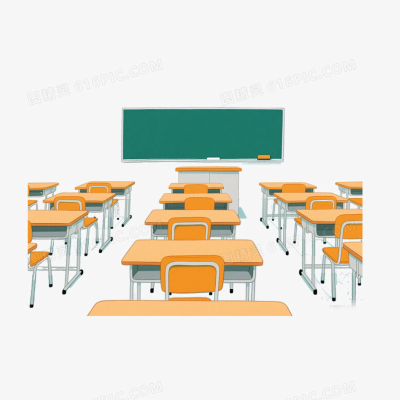 卡通手绘风格教室免抠元素