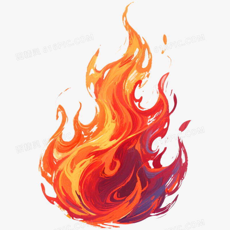 手绘插画火焰装饰元素免抠元素