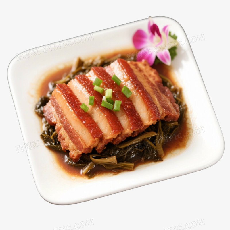 摄影一方盘梅菜扣肉免抠元素