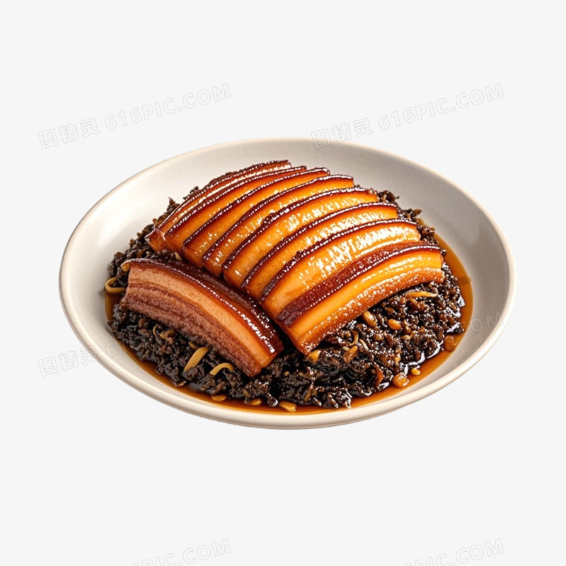梅菜扣肉美食免抠元素