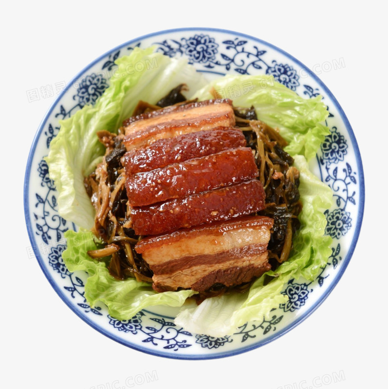 摄影一盘梅菜扣肉免抠元素