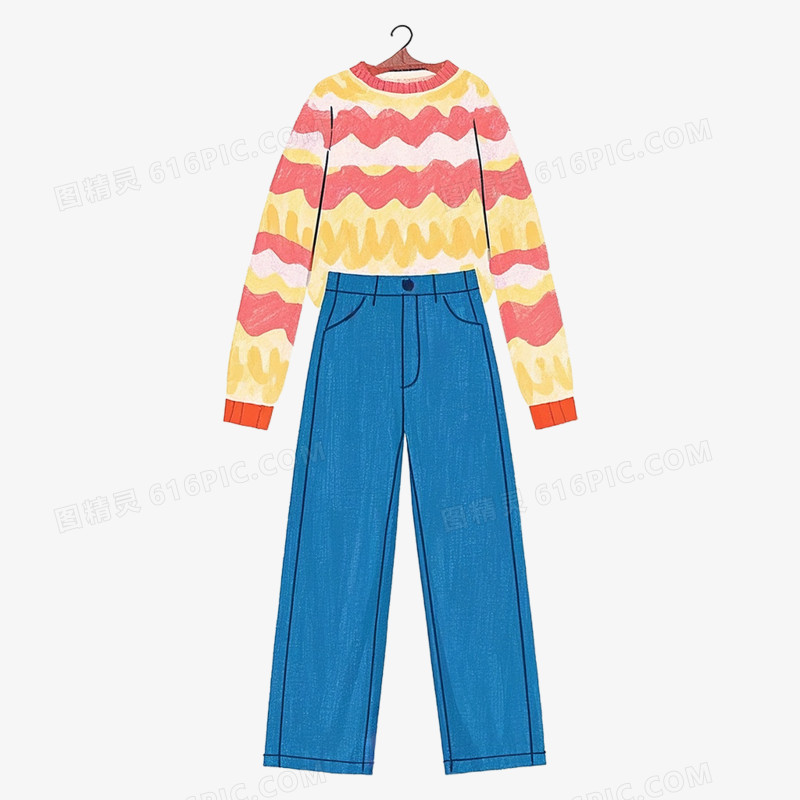 卡通手绘衣服免抠元素