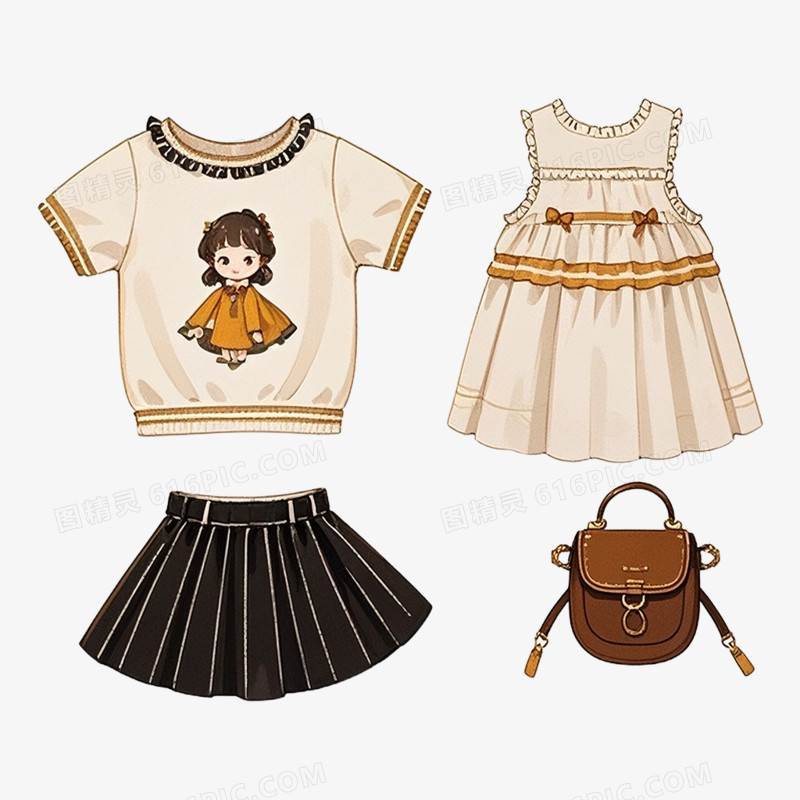 卡通手绘衣服免抠元素