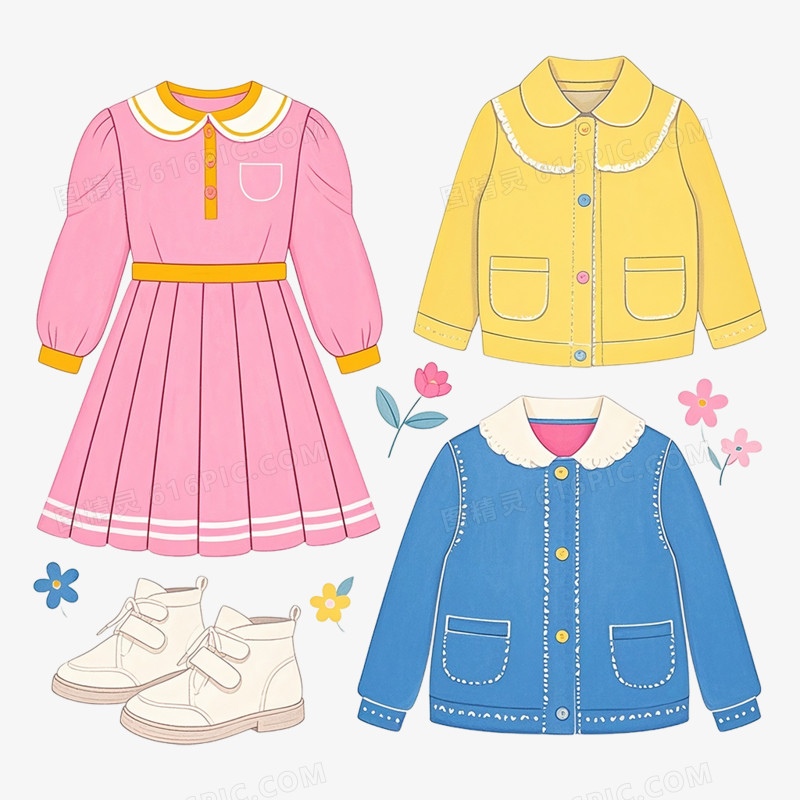 卡通手绘衣服免抠元素