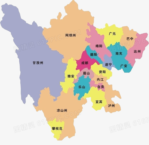 四川行政地图