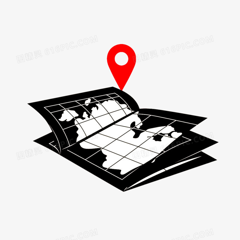 手绘卡通地标地址地图图标免抠元素