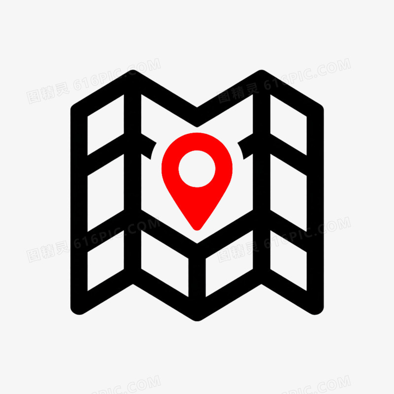 手绘卡通地标地址地图图标免抠元素