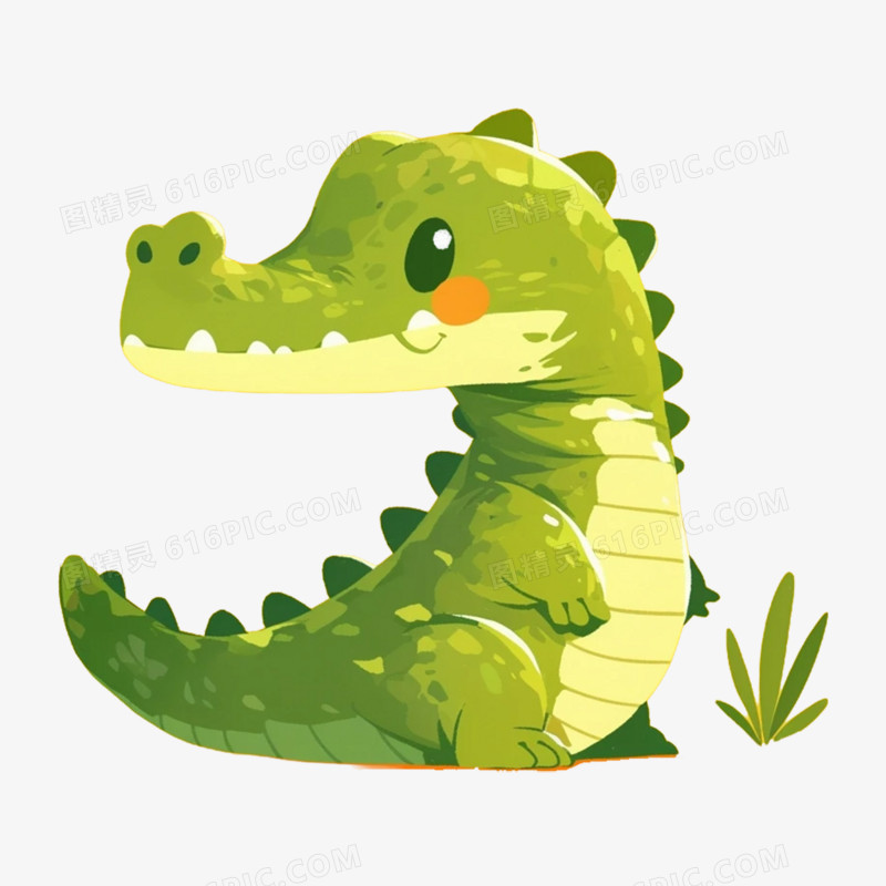 卡通手绘小鳄鱼插画免抠元素
