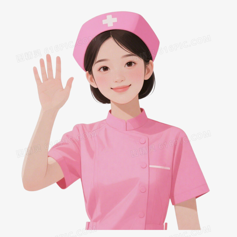 卡通手绘风格护士免抠元素
