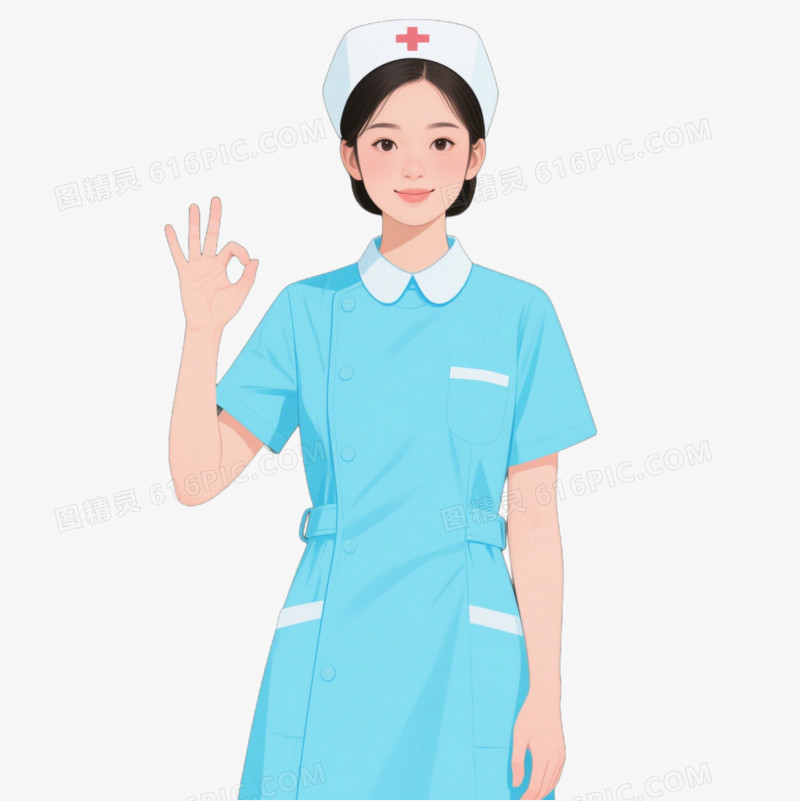 卡通手绘风格护士免抠元素