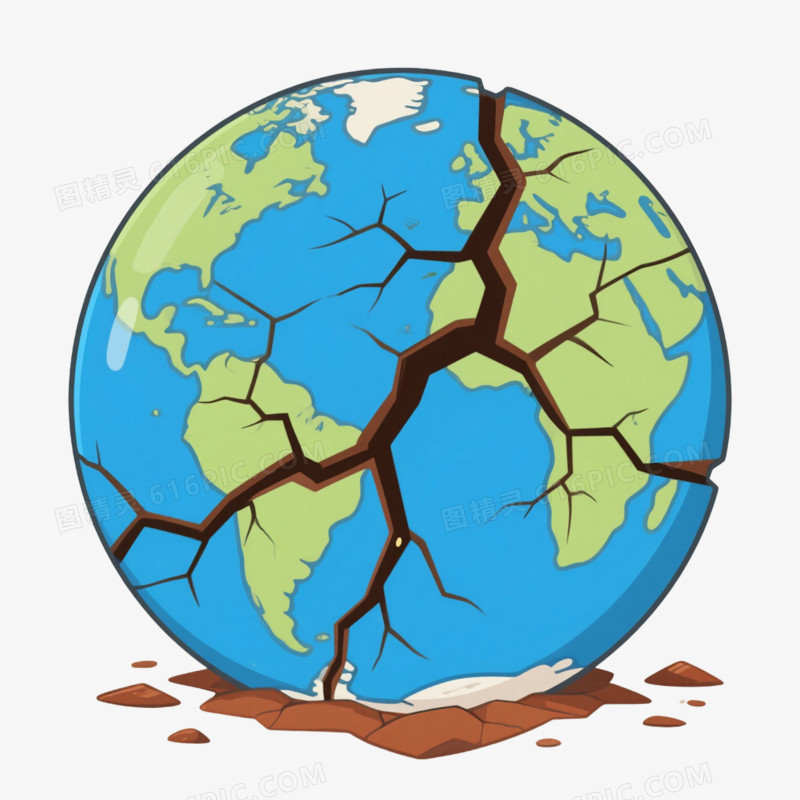 地球污染全球变暖干裂的大地免抠元素