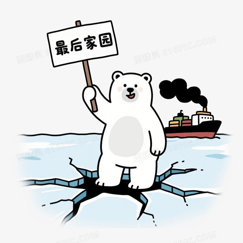 卡通风格全球变暖免抠元素