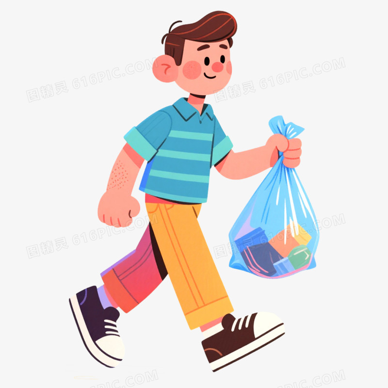 手绘插画做家务场景免抠元素