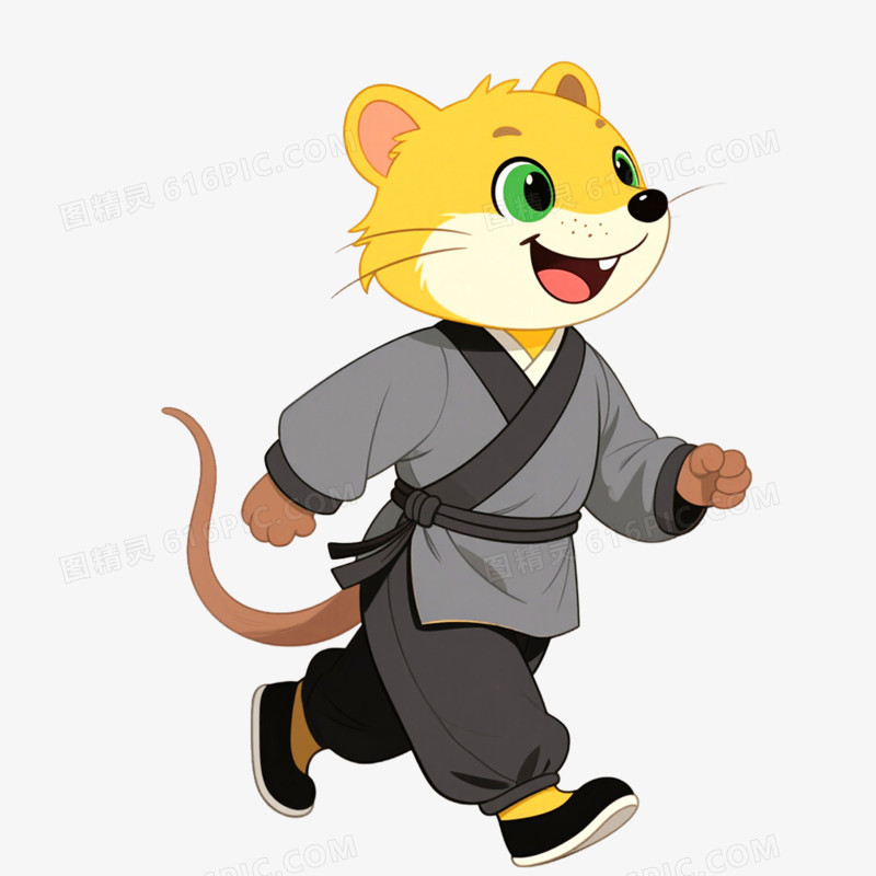 手绘插画黄鼠狼IP形象免抠元素