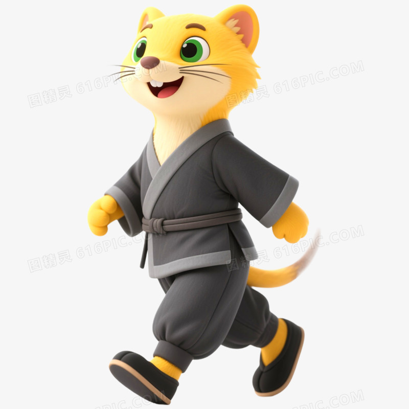 手绘插画黄鼠狼IP形象免抠元素