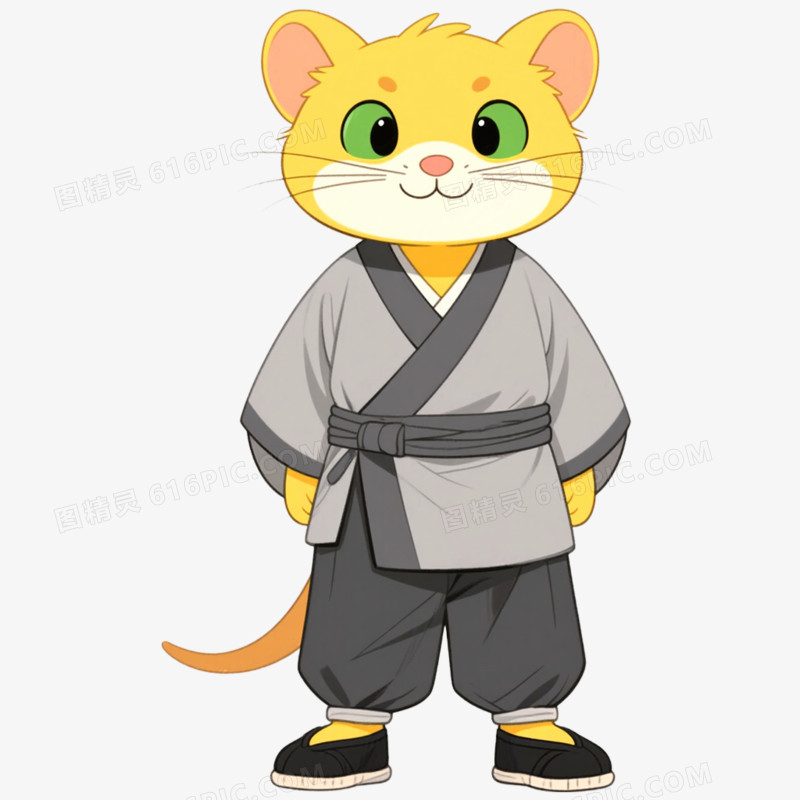 手绘插画黄鼠狼IP形象免抠元素
