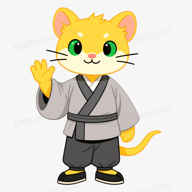手绘插画黄鼠狼IP形象免抠元素