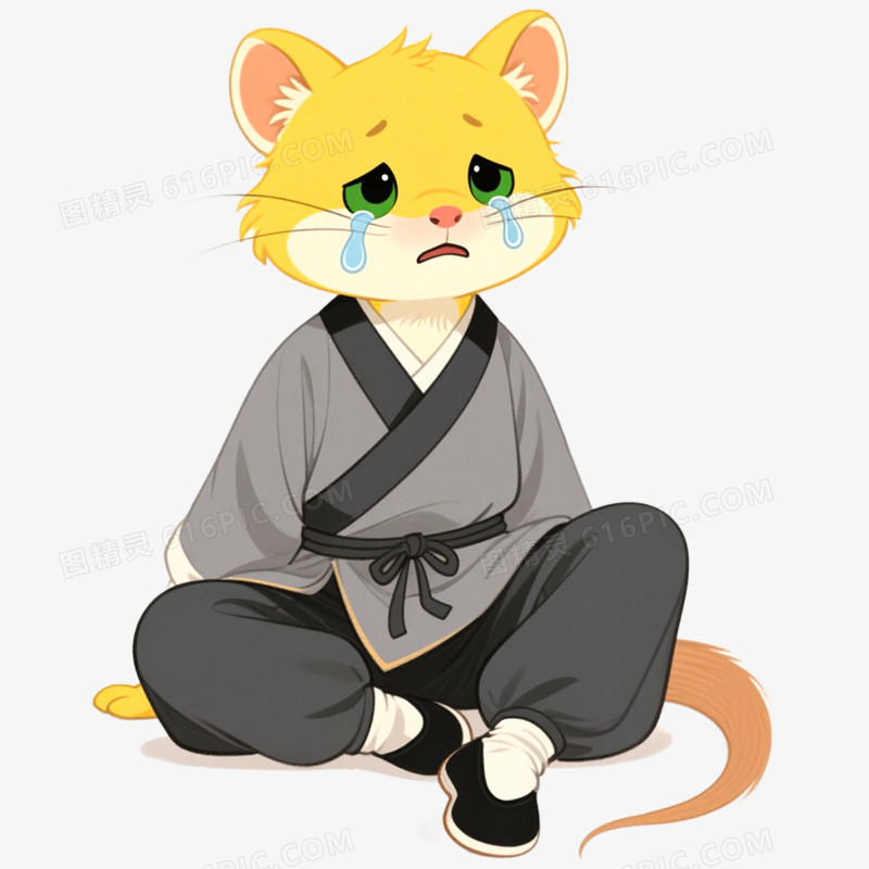 手绘插画黄鼠狼IP形象免抠元素