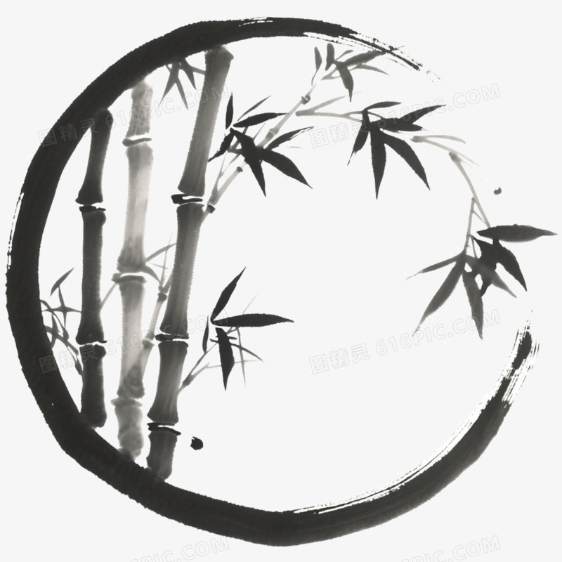 手绘水墨禅意写意免抠元素