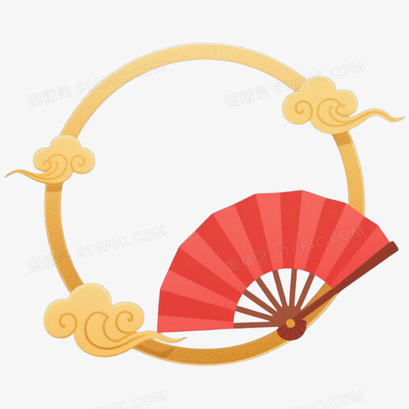 红色中式新年边框免抠元素