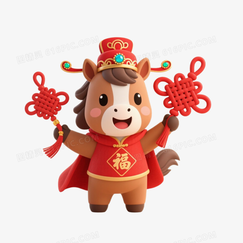 2026喜庆卡通马年IP形象免抠元素