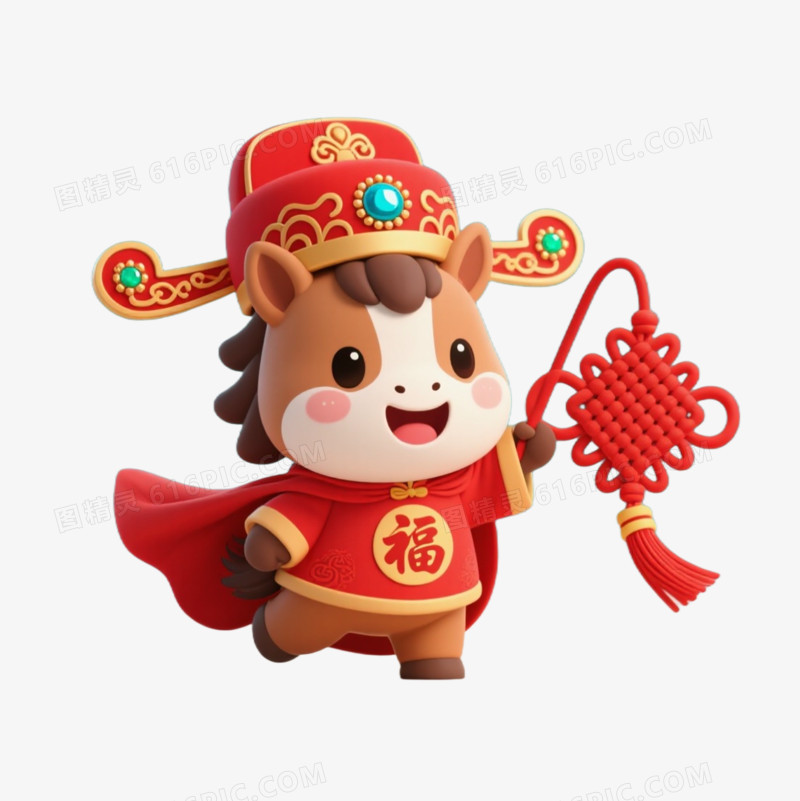 2026喜庆卡通马年IP形象免抠元素