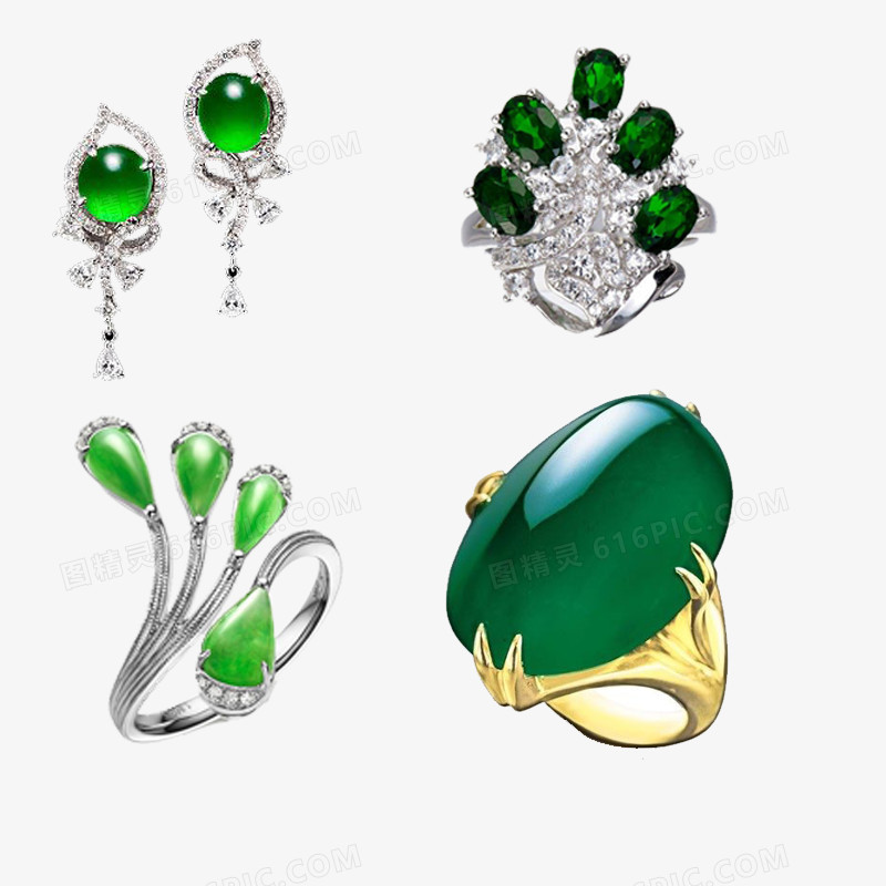 绿色珠宝首饰戒指