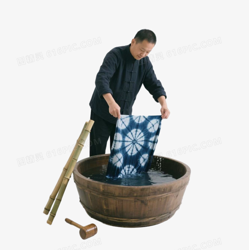 非遗扎染技术免扣元素