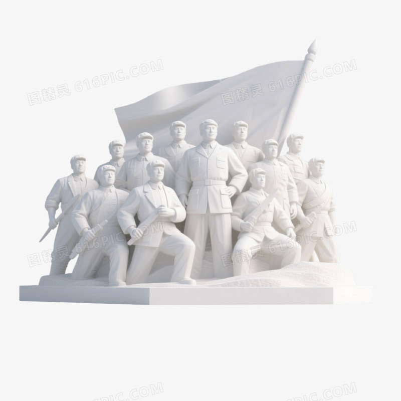 3D风革命雕塑免抠元素