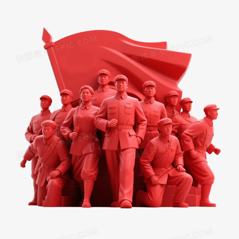3D风革命雕塑免抠元素