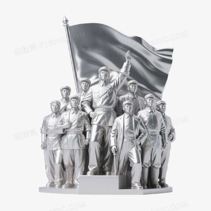 3D风革命雕塑免抠元素