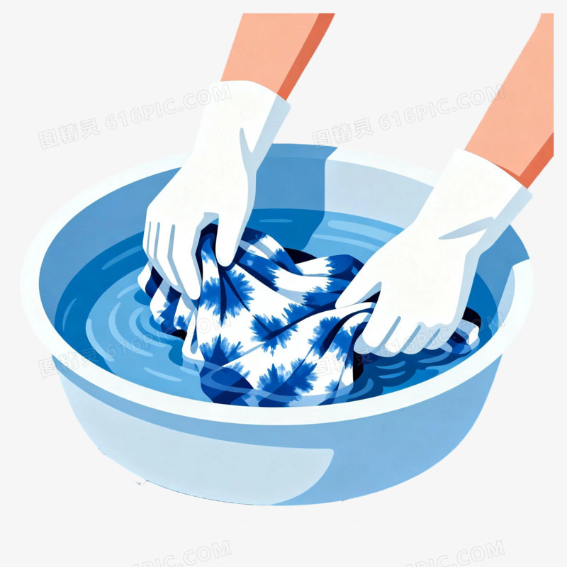 蓝色扎染布非遗元素